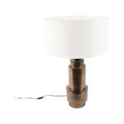QAZQA bruut - Lampe de table avec Abat-Jour - 1 lumière - Ø 500 mm - Blanc - Art Deco - éclairage intérieur - Salon I Chambre - Blanc