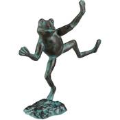 Relaxdays - 1x Statue de jardin, grenouille dansante