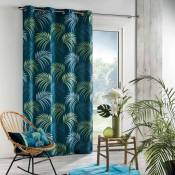 Rideau à Palmes Colorées - Bleu - 140 x 260 cm