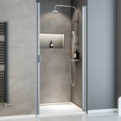 Schulte - Porte de douche pivotante, 80 x 180 cm, verre transparent 5 mm Sunny, profilé alu-argenté