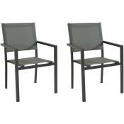 Set de 2 chaises Ellen empilables en aluminium couleur