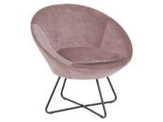 Smuk fauteuil en velours lucena dusty rose ZSFU000016-PK