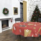 Soleil D Ocre - Sapin Nappe Anti-tâches, Polyester,