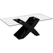 Table basse rectangulaire Tina - 117 x 62 x 45 cm - Noir / mdf laqué
