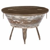 Table basse ronde, brun/naturel, Ø 70x46 cm, en bois