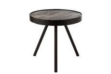 Table basse ronde en bois de manguier et métal L50