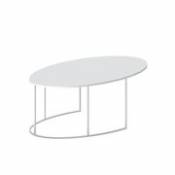 Table basse Slim Irony ovale / 70 x 42 H 29 cm - Zeus blanc en métal
