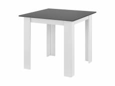 Table carrée pour 4 personnes salle à manger cuisine salon 80 cm blanc gris helloshop26 03_0006233