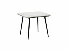 Table d'appoint marbre blanc-métal noir - pinot - 55 x l 55 x h 45 cm - neuf
