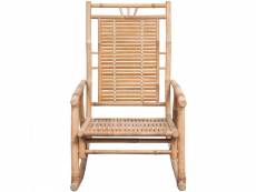 Vidaxl chaise à bascule avec coussin bambou