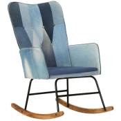 Vidaxl - Chaise à bascule Denim Bleu Toile patchwork