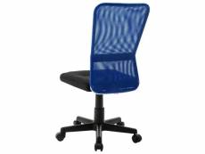 Vidaxl chaise de bureau noir et bleu 44x52x100 cm tissu en maille 289511
