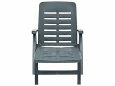 Vidaxl chaise longue pliable plastique vert 48755