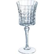 6 verres à vin rouge et blanc 27cl Lady Diamond - Cristal d'Arques - Verre ultra transparent au design vintage Cristal Look