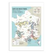 Affiche 50x70 cm - Carte des vins de France - Frog