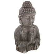 Atmosphera - Statuette de Bouddha Effet Bois 49cm Gris