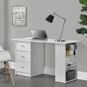 Bureau blanc avec un design classique équipé de tiroirs