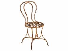 Chaise de jardin en fer forgé Chaise de salle à manger d'extérieur décorative couleur crème antique F1447-1
