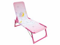 Chaise longue pliante - licorne rose