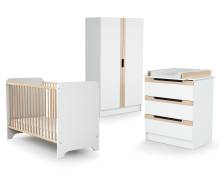 Chambre bébé lit, commode à langer et armoire en bois CARROUSEL