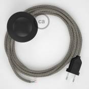 Cordon pour lampadaire, câble RD62 Losange Vert Thym 3 m. Choisissez la couleur de la fiche et de l'interrupteur! | Noir