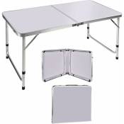 Dayplus - Table pliante en aluminium 120cm Party Garden barbecue table de camping réglable