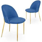 Deco In Paris - Lot de 2 chaises design en velours bleu arabel - bleu