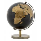 Dmora - Globe décoratif, en matière plastique, avec base en métal, couleur noire, Dimensions 13 x 17 x 13 cm, avec emballage renforcé