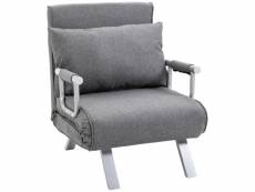 Fauteuil chauffeuse convertible peggy gris