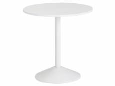 Finebuy table d'appoint design aspect bois blanc rond