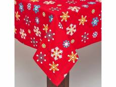 Homescapes nappe de table flocons de neige rouge 138 x 220 cm KT1182B