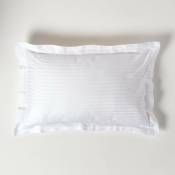 Homescapes - Taie d'oreiller en satin de coton égyptien Blanc 330 fils - Blanc