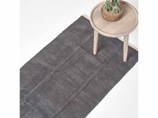 Homescapes tapis de couloir chenille uni en 100% coton