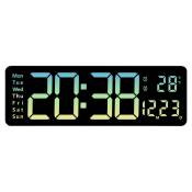 Horloge Numérique Murale Grande avec,Horloge Digitale Led à Luminosité Réglable bleu