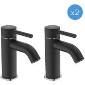 Ideal Standard KOLVA lot de 2 mitigeurs lavabo monocommande, noir mat (BD026U4-DUO)