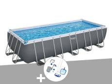 Kit piscine tubulaire Bestway Power Steel rectangulaire 6,40 x 2,74 x 1,32 m + Kit d'entretien