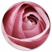 K&l Wall Art - Tableau en métal Rond métallisé Rose Robe Fashion Shabby Chic Fille Déco ø 20cm - rose