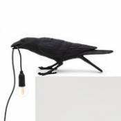 Lampe de table Bird Playing / Corbeau joueur - Seletti noir en plastique