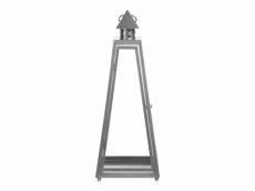 Lanterne pyramide - d 21,8 cm x h 54,3 cm - gris