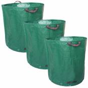 Linxor - Lot de 3 sacs de déchets 500L en pp 150g/m² autoportants Vert