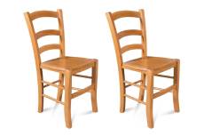 Lot de 2 chaises bois assise bois