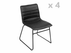 Lot de 4 chaises design industriel brooklyn - noir