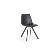 Meublorama - Chaise emet pu Noir, dimension H83 x L46 x P60 cm, idéal pour votre cuisine ou salle à manger - Noir