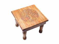 Mini table d'appoint en bois arbre de vie
