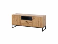 Odin - meuble tv - bois et métal noir - 135 cm - style industriel - bestmobilier - bois