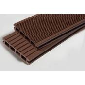 PACK lame de terrasse composite Dual ACCESSOIRES 2400mm - L: 240 cm - l: 14 cm - E: 25 mm - Chocolat
