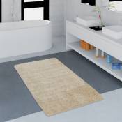 Paco Home - Tapis Salle De Bain Moderne Uni Microfibres Moelleux Confortable Beige 40x55 cm