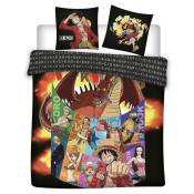 Parure de lit double réversible One Piece Luffy et tous les personnages - Multicolors - 200 cm x 200 cm