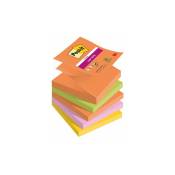 Post-it - Z-Notes couleurs Boost Super Sticky 76 x 76 mm - bloc de 90 feuilles - Lot de 10