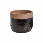 Pot rond argile semi-émaillé noir ø10 5 cm